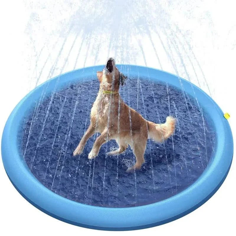 Dog Water Mat Built-In Sprinkler Pet-Safe Nylon-PU