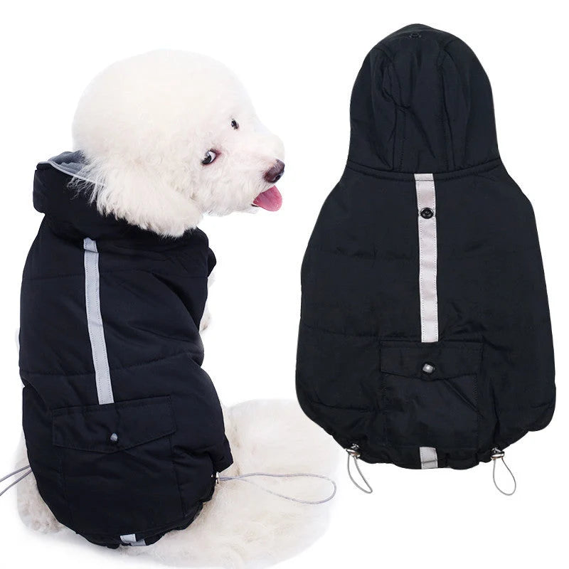 Dog Winter Coat Insulating Cotton Lining Reflective Strips