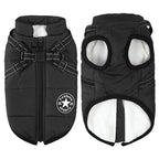 Dog Winter Coat Waterproof Fleece-Lined Built-In Harness