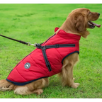 Dog Winter Coat Waterproof Fleece-Lined Built-In Harness