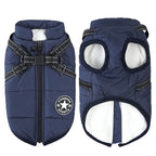 Dog Winter Coat Waterproof Fleece-Lined Built-In Harness