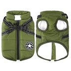 Dog Winter Coat Waterproof Fleece-Lined Built-In Harness