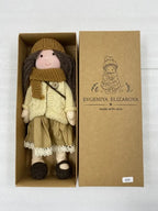 Doll Handmade Plush Head & Fabric Body 11 Inch