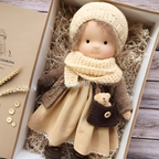 Doll Waldorf-Inspired Handmade Hypoallergenic Cotton & Wool