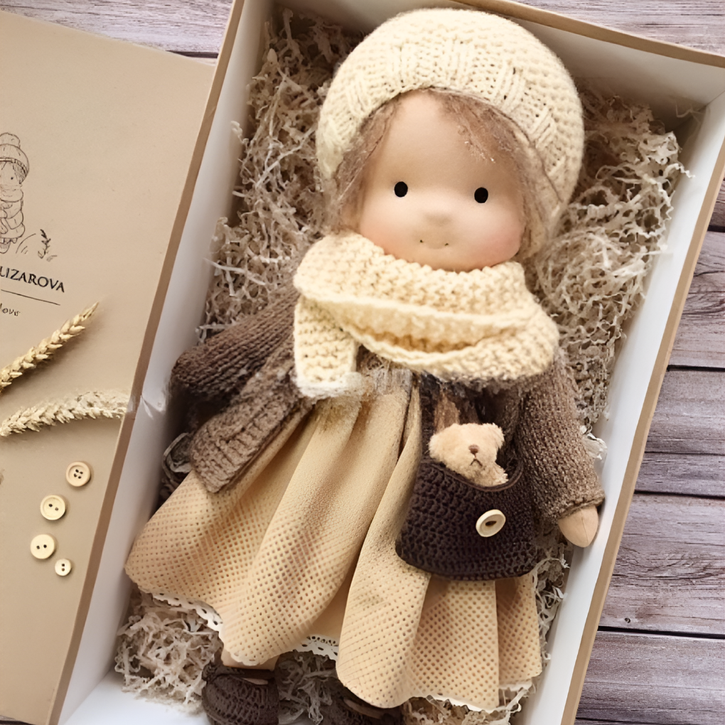Doll Waldorf-Inspired Handmade Hypoallergenic Cotton & Wool