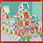 Dollhouse Set Wooden DIY Modular 268-298 Pieces