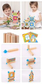 Dollhouse Set Wooden DIY Modular 268-298 Pieces