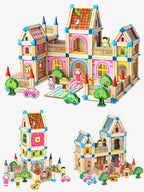 Dollhouse Set Wooden DIY Modular 268-298 Pieces