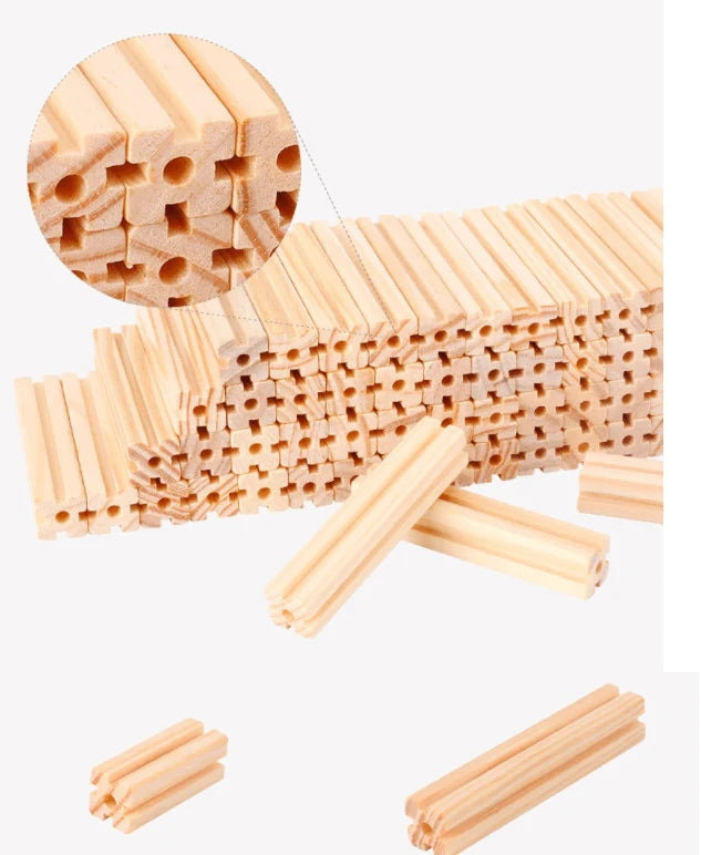 Dollhouse Set Wooden DIY Modular 268-298 Pieces