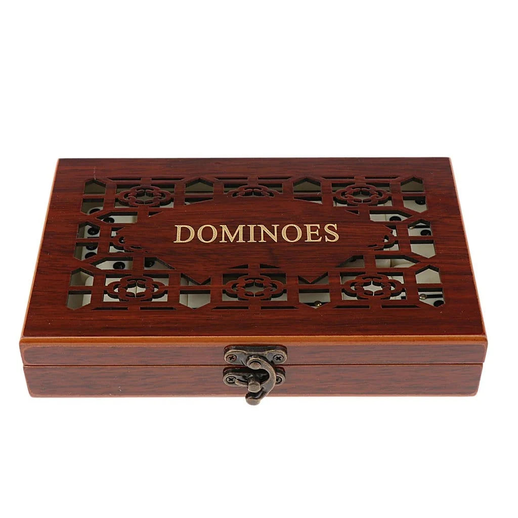Domino Set Double-Six Wooden Storage Box