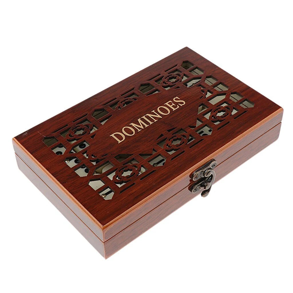 Domino Set Double-Six Wooden Storage Box