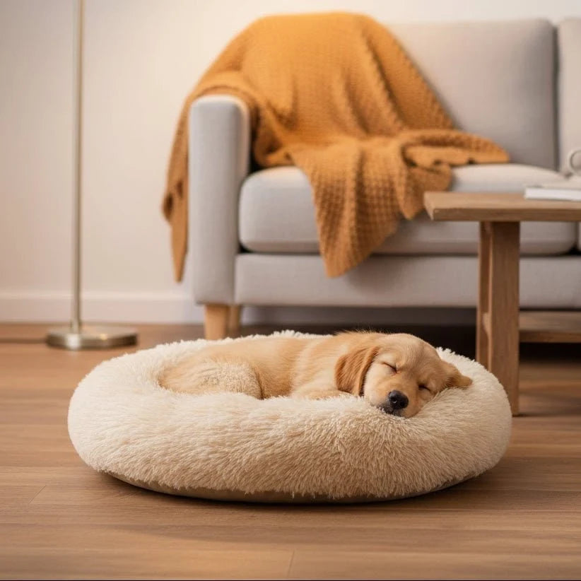 Donut Pet Bed Orthopedic Faux Fur Machine Washable