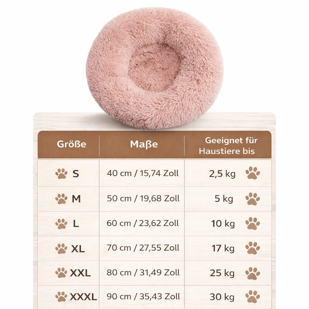 Donut Pet Bed Orthopedic Faux Fur Machine Washable