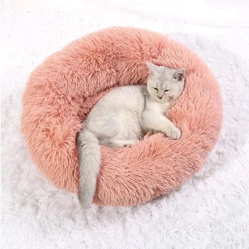 Donut Pet Bed Orthopedic Faux Fur Machine Washable