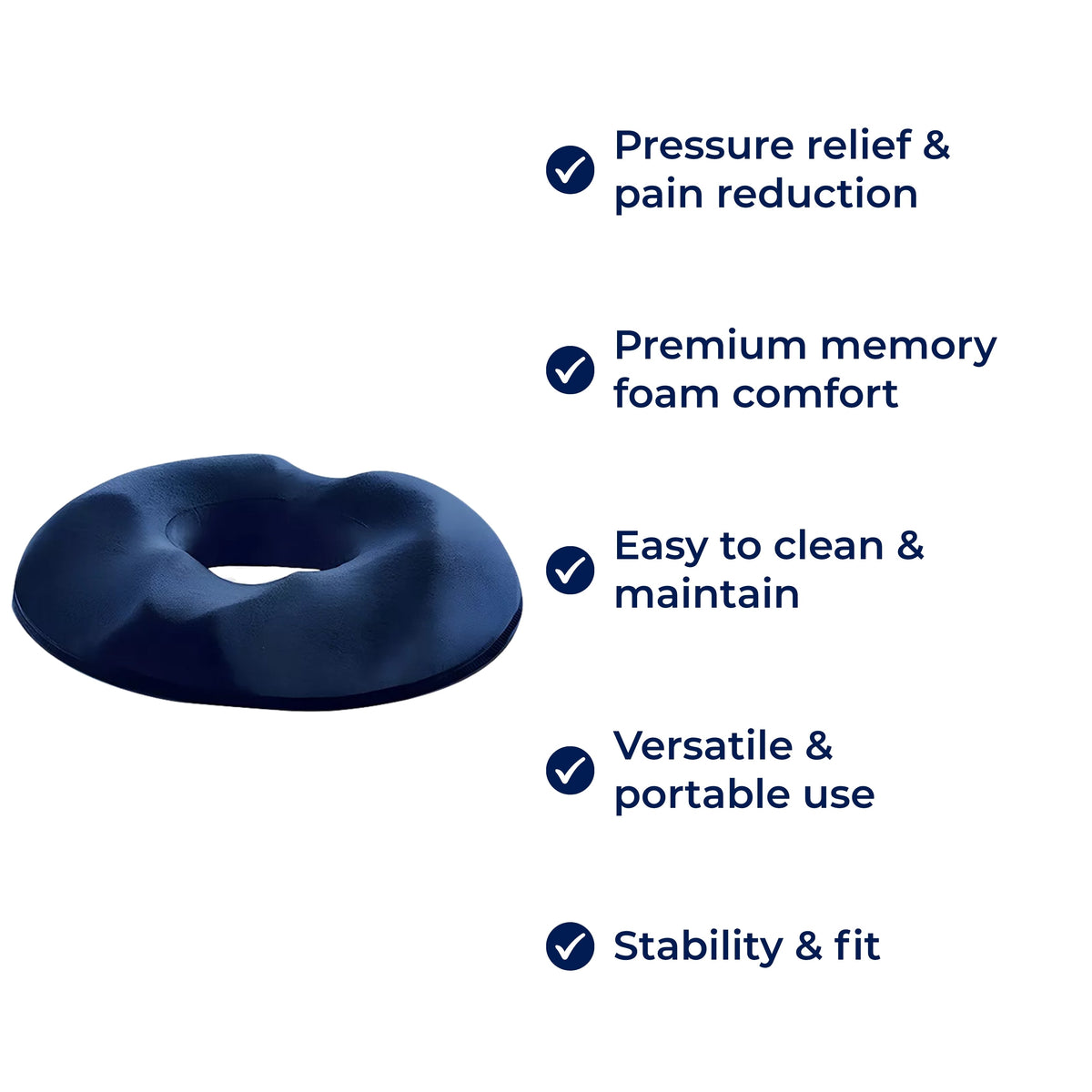 Donut Seat Cushion Memory Foam Washable Cover