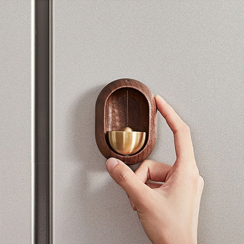 Door Chime Natural Wood & Brass Soothing Sound Tool-Free Installation