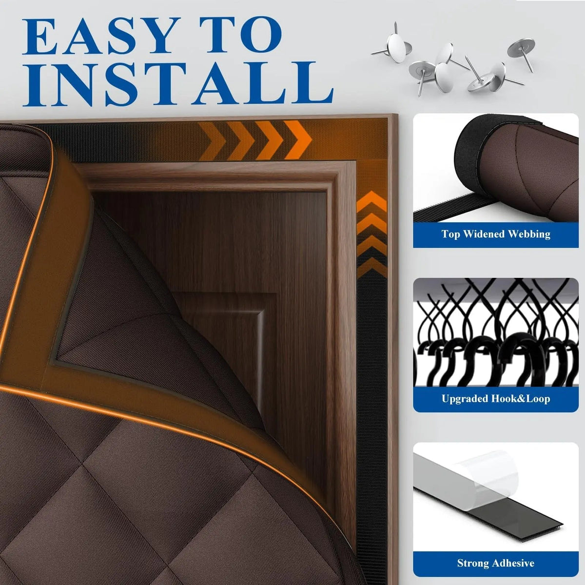Door Curtain Self-Closing Magnetic Thermal Insulated & Waterproof
