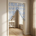 Door Curtain Sheer Embroidered Adjustable Telescopic Rod