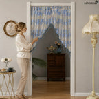 Door Curtain Sheer Embroidered Adjustable Telescopic Rod