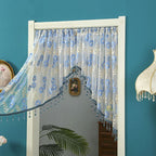 Door Curtain Sheer Embroidered Adjustable Telescopic Rod