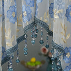 Door Curtain Sheer Embroidered Adjustable Telescopic Rod