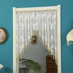 Door Curtain Sheer Embroidered Adjustable Telescopic Rod