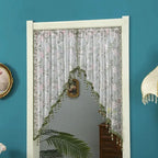 Door Curtain Sheer Embroidered Adjustable Telescopic Rod