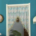 Door Curtain Sheer Embroidered Adjustable Telescopic Rod