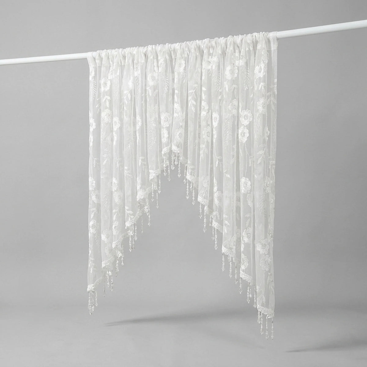 Door Curtain Sheer Embroidered Adjustable Telescopic Rod