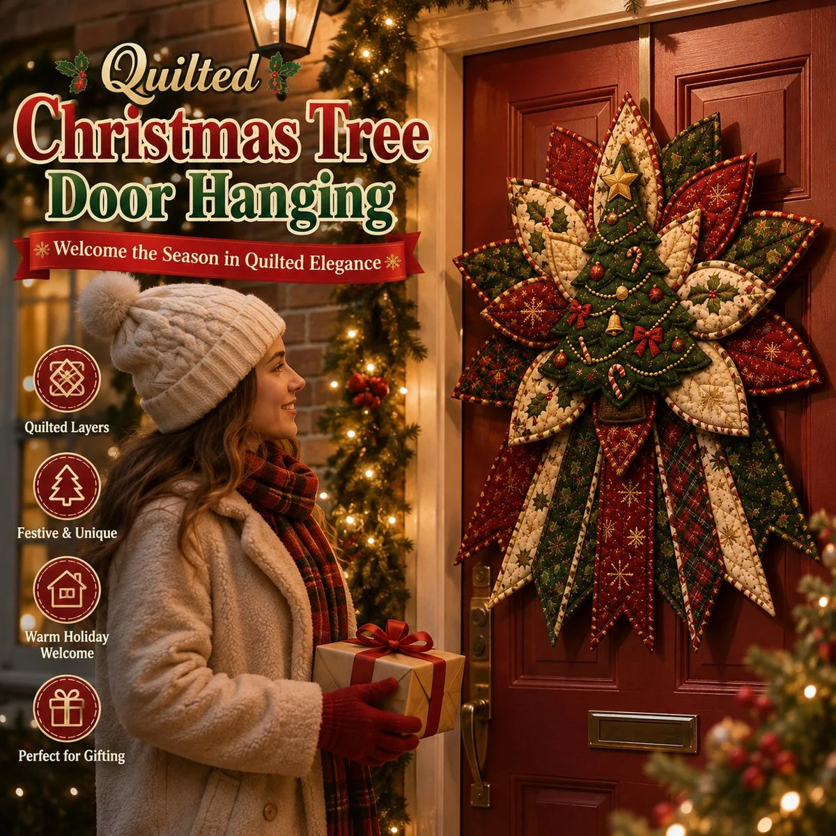 Door Hanging Sewing Kit Quilted Christmas 7 Designs