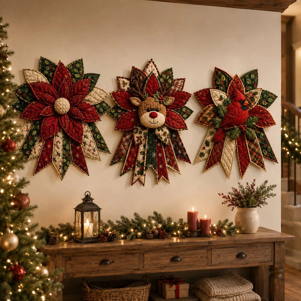 Door Hanging Sewing Kit Quilted Christmas 7 Designs