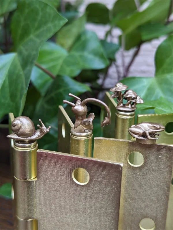 Door Hinge Caps Magnetic Bronze Finish Animal & Plant Motifs