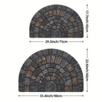 Door Mat Half Moon Stone Effect Non-Slip Backing