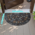 Door Mat Half Moon Stone Effect Non-Slip Backing