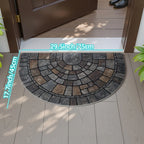 Door Mat Half Moon Stone Effect Non-Slip Backing