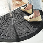 Door Mat Half-Round Textured Surface & Non-Slip Rubber Backing