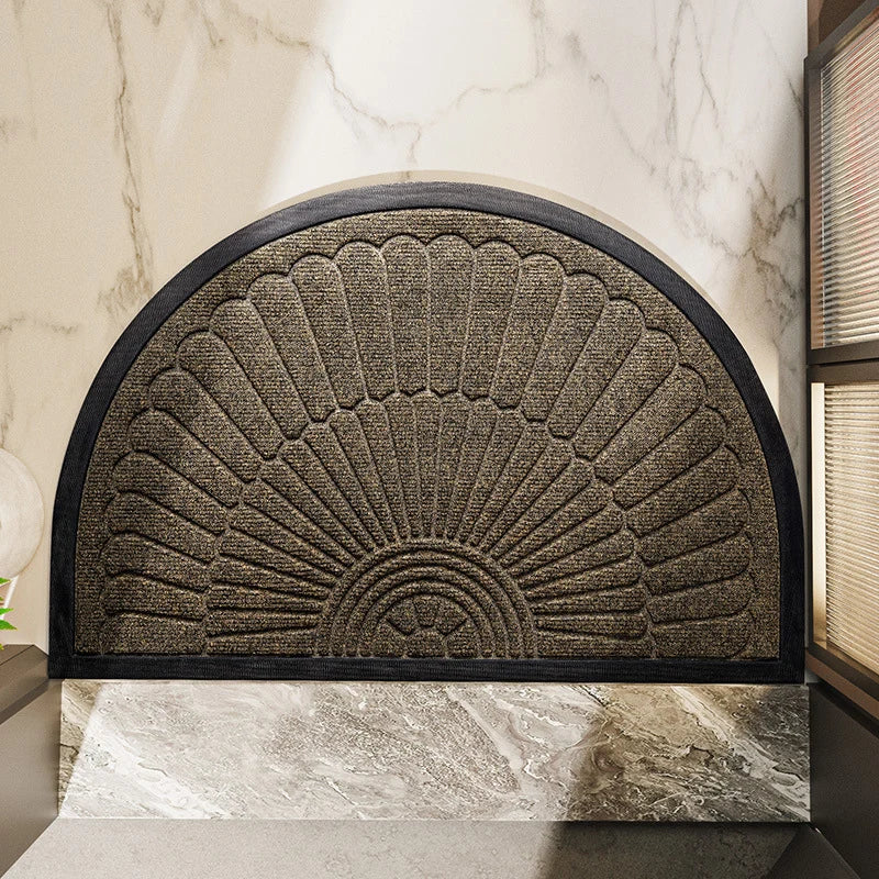 Door Mat Half-Round Textured Surface & Non-Slip Rubber Backing