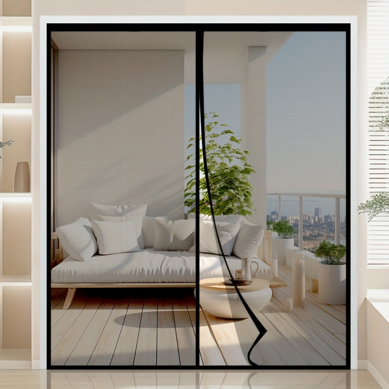 Door Screen Magnetic Auto Close Fiberglass Mesh No Drill