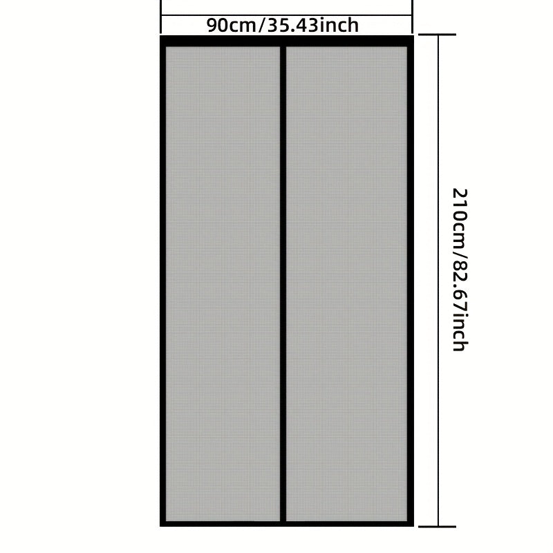Door Screen Magnetic Auto Close Fiberglass Mesh No Drill