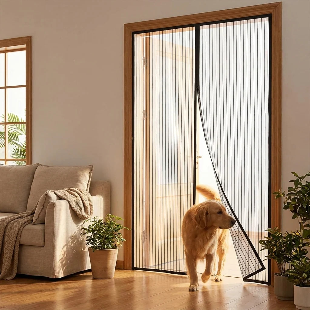 Door Screen Magnetic Closure Hands-Free Heavy-Duty Terylene