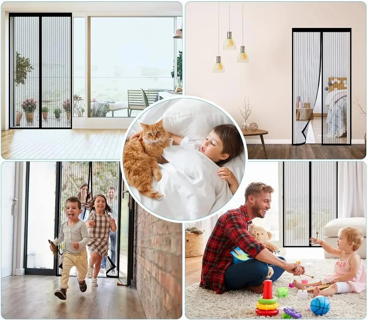 Door Screen Magnetic Closure Tool-Free Terylene