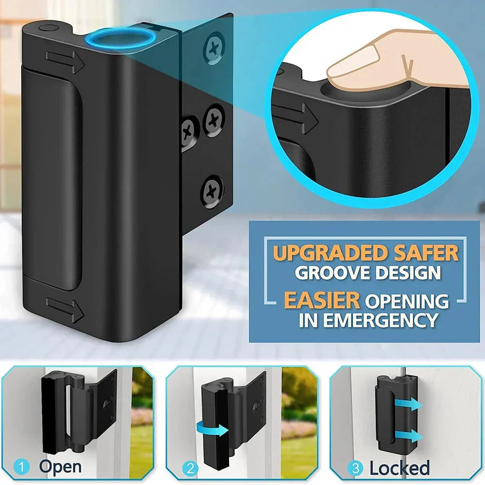 Door Security Latch Heavy-Duty Aluminum 800 Pounds Quick Install