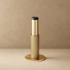 Door Stop Solid Brass Knurled Finish Rubber Bumper