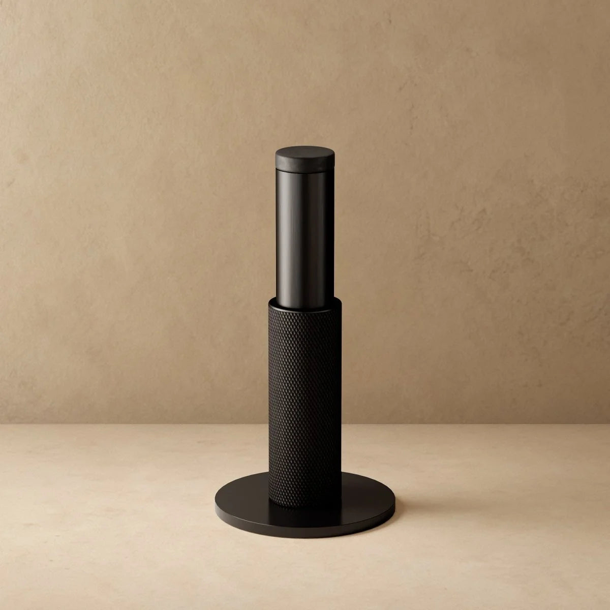 Door Stop Solid Brass Knurled Finish Rubber Bumper