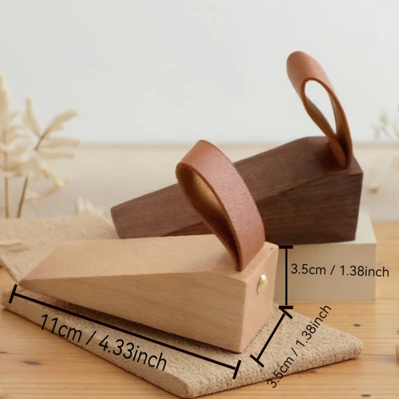 Door Stopper Solid Wood Non-Slip Base