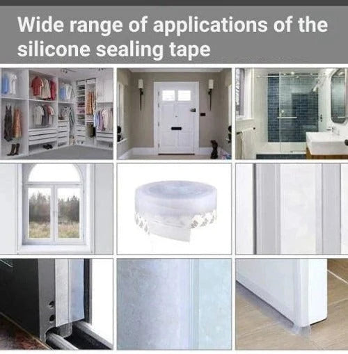 Door & Window Seal Strip Transparent Self-Adhesive 16 Ft