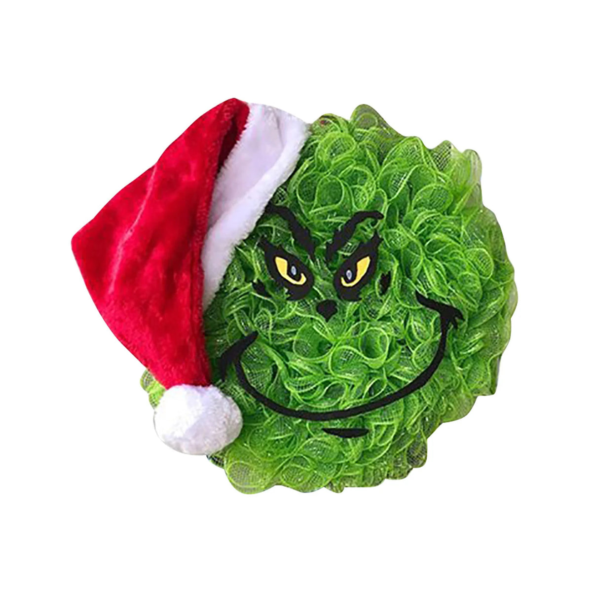 Door Wreath Grinch-Inspired Weather-Resistant 40cm