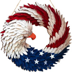 Door Wreath Patriotic Eagle Wooden Ready-To-Hang