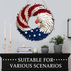 Door Wreath Patriotic Eagle Wooden Ready-To-Hang