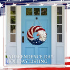 Door Wreath Patriotic Eagle Wooden Ready-To-Hang